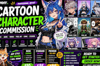 headshot full body furry ref sheet manga pixel art comic procreate anime stickes
