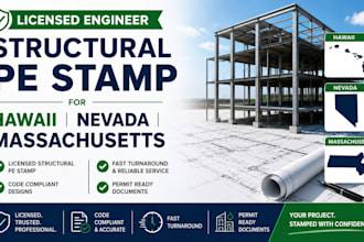 licensed engineer structural pe stamp for hawail nevada massachusetts