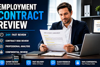 professionally review your employment contract and HR legal documents in 24 hour