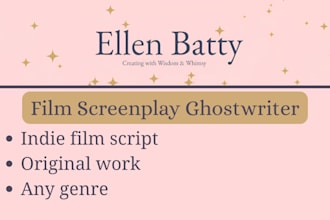 ghostwrite a cinematic screenplay