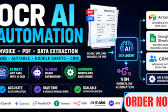 build ocr agent invoice PDF data extraction n8n airtable copilot CRM automation