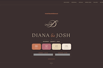 create your dream wedding website, rsvp system and google sheet tracker