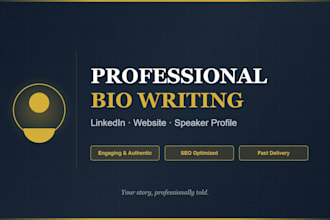 write a professional bio for your website, linkedin, or speaker profile