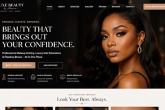 design squarespace makeup artists website hair extension brow specialist website