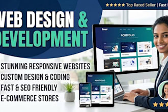 create custom modern web design and web development for you