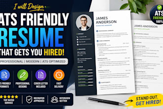 design ats friendly modern resume CV in canva resume template, CV design resume