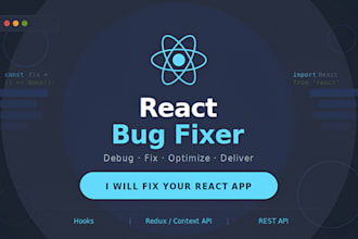 fix your react js, and node js bugs and errors fast