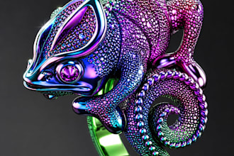 do 3d cad model of any sculpture of animal for jewelry, ring with gemstones