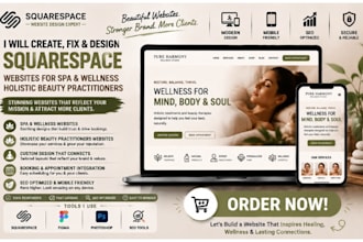 create fix squarespace spa wellness website holistic beauty practitioner website