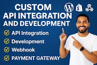 do rest api development integration and fixing in your website