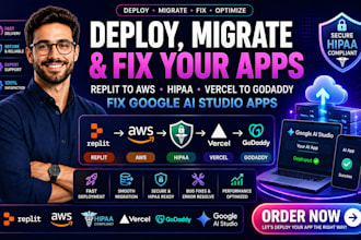 deploy, migrate, loveable replit to aws vercel to godaddy postgresql emergent sh