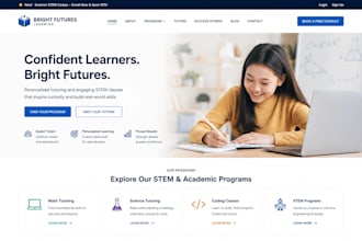 design squarespace tutoring website stem classes website learning platform site