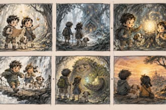 create children storyboard illustrations and visual storytelling