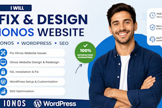 fix ionos website, ionos website design SSL redesign ionos creator wordpress SEO