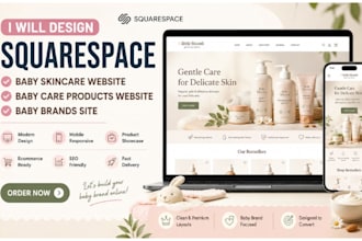 design squarespace baby skincare website baby care products website baby website
