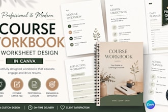 design modern canva course workbook and worksheet