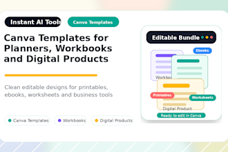 design canva templates for planners workbooks or digital products