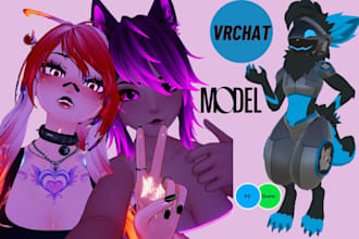 create edit 3d vrchat vtuber furry nsfw character model rigging