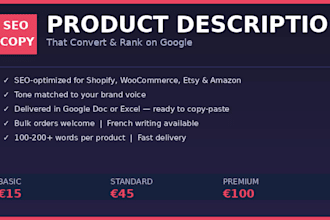 write SEO product descriptions and ecommerce content with ai