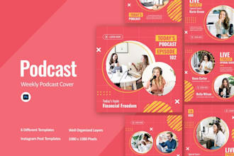 design professional eye catching podcast cover art for spotify and apple podcast