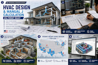 do airflow duct layout manual j load calculation USA residential permit approval
