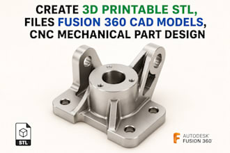 create 3d printable stl, files fusion 360 cad models, cnc mechanical part design