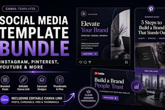 design canva instagram pinterest youtube and social media template bundle design