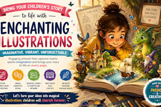 illustrate children story book, whimsical water color children ai illustration