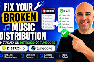 fix your broken music distribution metadata on distrokid or tunecore