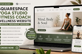 design squarespace yoga studio website fitness coach wellness website