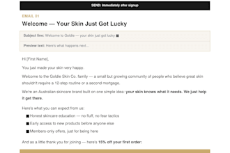 write a high converting email sequence for your skincare brand