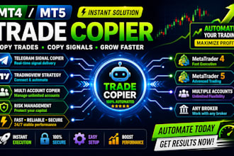 develop trader copier, signal copier, mt4 mt5 forex trading bot