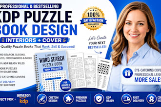 design custom KDP puzzle books, word search, sudoku interiors and covers