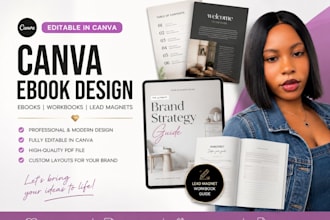 design canva ebook design, lead magnet,workbook or lead magnet design