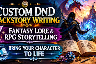 write immersive dnd character backstory, fantasy lore and rpg worldbuilding