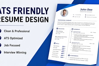 create ats friendly resume CV and professional resume design