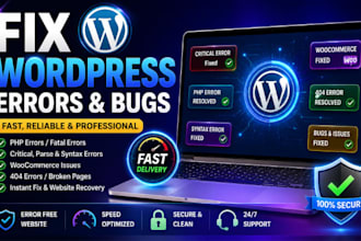 fix wordpress php bugs woocommerce crash debug malware recovery speed repair
