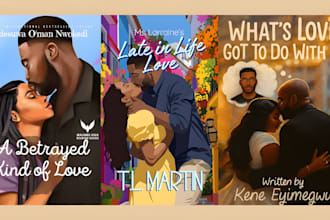 design book cover illustrated romance book cover character illustration