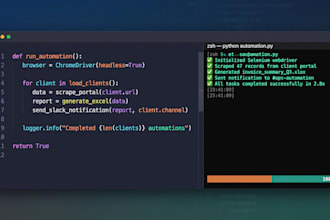 write a custom python script for automation, scraping or apis