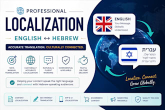 localize your website from english to hebrew professionally