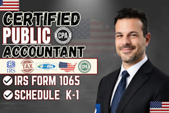 prepare and file US tax, irs form 1065, and schedule k1 for multi member llc