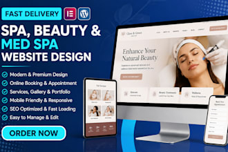 design spa website, beauty salon website, med spa website with online booking
