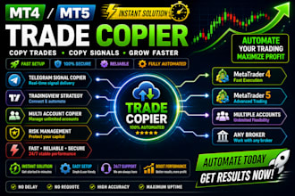 develop mt4 mt5 trader copier, copy trade bot, expert advisor