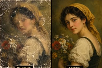 restore and upscale vintage artwork in high resolution