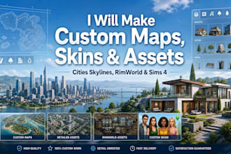 make custom maps, skins, and assets for cities skylines, rimworld, sims 4