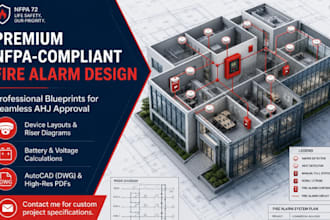 create nfpa compliant fire alarm design and shop drawings