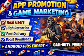 do android and IOS app promotion and game promotion