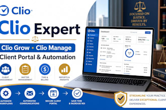 setup clio automation, clio grow, clio manage, client portal and legal CRM