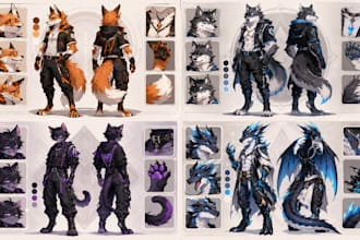 draw dbz dragon ball oc illustration, fursona oc, full bodied oc, pfp anthro art