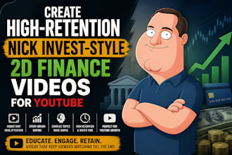 high retention nick invest style 2d finance videos for youtube